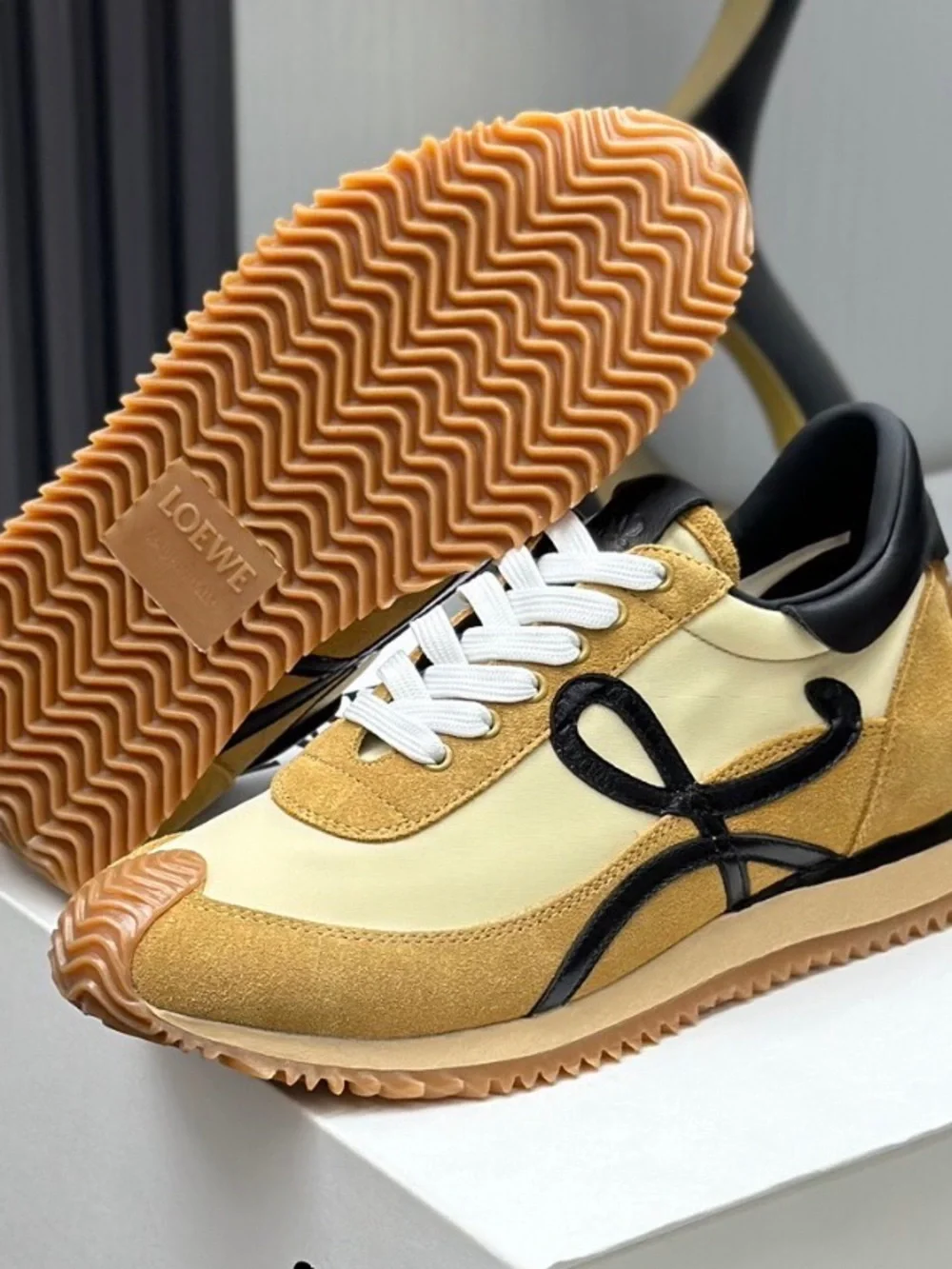 Women’s Athletic Sneakers in Mustard and Black
